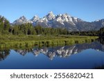 Schwabacher Landing, Teton Range, Grand Teton National Park, Wyoming, USA