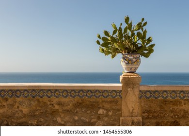 
Sciacca ceramics with prickly pear cactus, Sicily, Italy