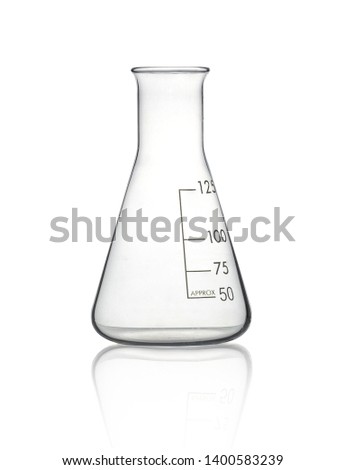 Science concept, Erlenmeyer Flask isolated on white background