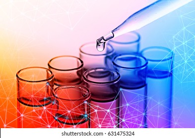 science dropper and laboratory test tubes