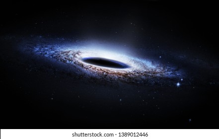 Science fiction. Black hole into the space galaxy. Elements of this image furnished by NASA - Shutterstock ID 1389012446