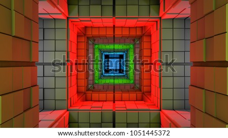 Science Fiction Minimalist Cube Maze Modern Fantasy 