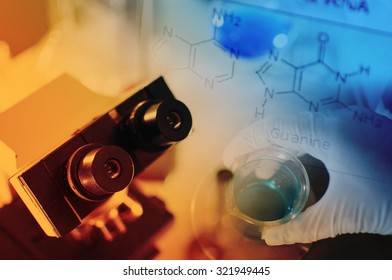 Science lab Chemical theme with microscope