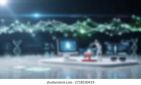 Science Lab Microscope with Computer, and Abstract Data  Future Research.
