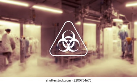 Signo de laboratorio científico y de riesgo biológico