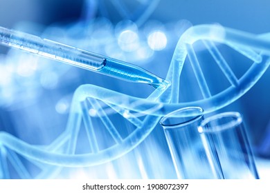 Science Laboratory Test Tubes And Pipette