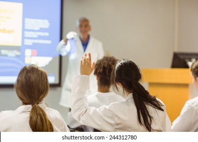Science Professor Giving Lecture To Class At The University