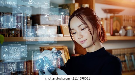 Science technology concept. Data analysis. Archeology.