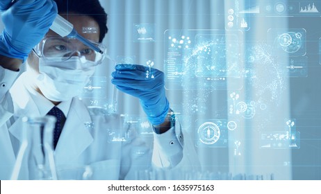 Science technology concept. Research and Development. Drug discovery. - Shutterstock ID 1635975163