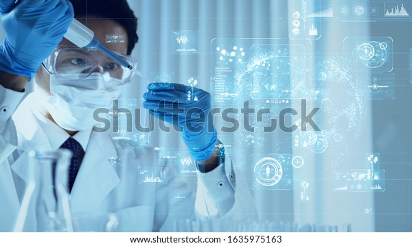 Science technology concept. Research and\
Development. Drug\
discovery.