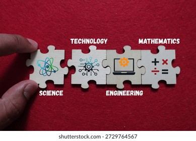 Science Technology Engineering Mathematics stem education concept puzzle