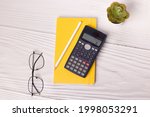 Scientific Calculator with a textured background stock image.