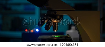 Scientific microscope in a nanotechnology laboratory