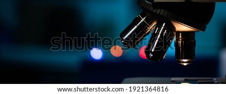 Scientific microscope in a nanotechnology laboratory