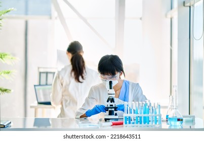 Scientific Research Team Working At Modern Medical Science Laboratory. Medicine, Biotechnology, Microbiology Concept