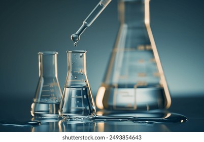 The scientist is adding liquid to the test tube. - Powered by Shutterstock