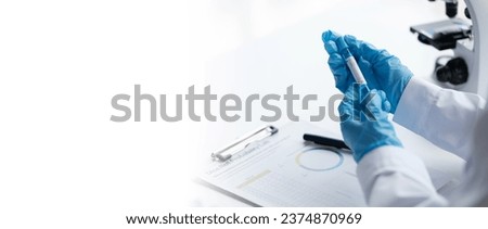 Scientist analyze biochemical sample in advanced scientific laboratory. Medical professional check chemical mix microbiological developmental of viral. Biotechnology research in science lab. cosmetic