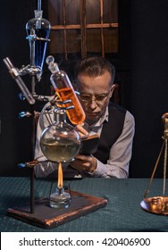 The Scientist - A Chemist Invents New Drugs In Vintage Office