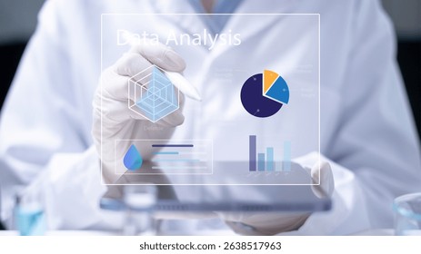 Scientist data analysis laboratory science technology research computer doctor experiment chemical concept development medicine biology biotechnology innovation discovery hospital pharmaceutical