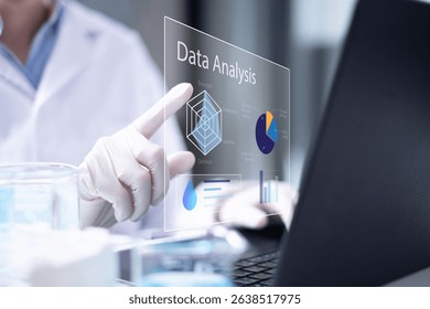 Scientist data analysis laboratory science technology research computer doctor experiment chemical concept development medicine biology biotechnology innovation discovery hospital pharmaceutical