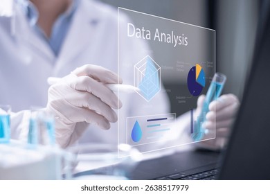 Scientist data analysis laboratory science technology research computer doctor experiment chemical concept development medicine biology biotechnology innovation discovery hospital pharmaceutical