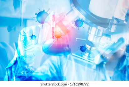Scientist test lab for research anti virus or vaccine of Covid-19
 - Shutterstock ID 1716298792