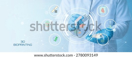 Scientist using advanced 3D bioprinting technology for medical research and bioengineering innovations