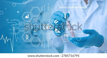 Scientist using digital interface showcasing structural genomics and advanced protein research techniques