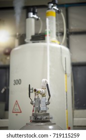 Scientists Are Adding Nitrogen To The Nuclear Magnetic Resonance Spectroscopy (NMR)  To Keep The Temperature Cool And To Prevent Volatile Helium Gas (He).