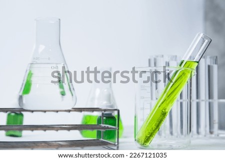 Scientists present the use of biofuels to reduce environmental problems and pollution, algae fuel biofuel industry as an alternative to the future, research preservation of plants in laboratory.
