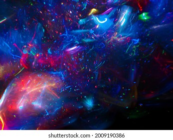 SciFi abstract light photography, sci-fi art, light painting photography, multi-color, reminiscent of universe galaxy, futuristic art
