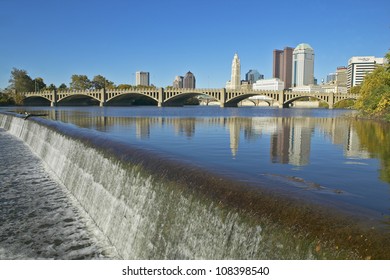 Scioto River And Columbus Ohio Skyline