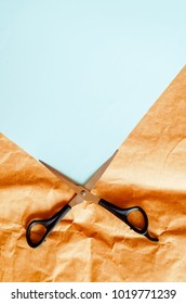 scissors cut paper. creative and creative work