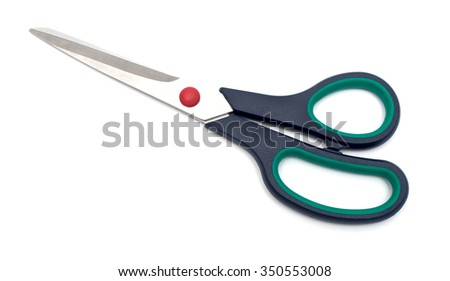 scissors cutting on white background