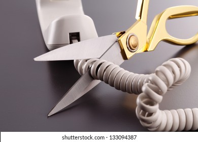 Scissors Cutting Phone Cord