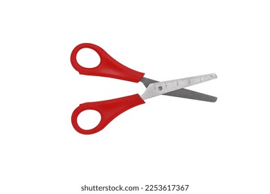 scissors isolated red texture school