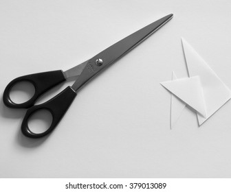 Scissors on a white background