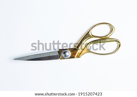 scissors on white paper background