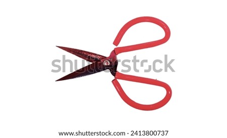 Scissors open mouth on white background