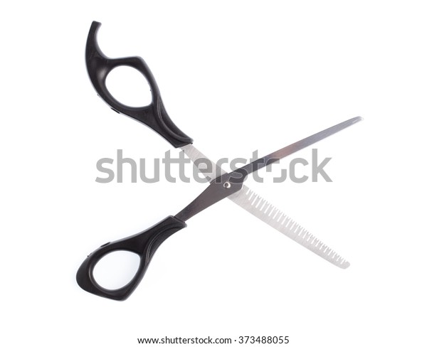 Scissors Thinning Hair Isolated On White Stock Image Download Now
