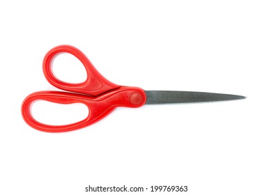  Scissors are used for cutting isolated on white background - Shutterstock ID 199769363