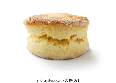 Scone Isolated On White Background , Buttermilk Biscuit