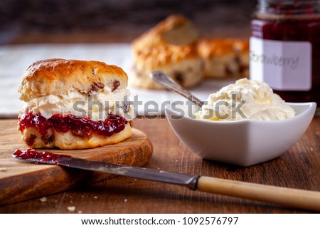 Scones with Strawberry Jam and Clotted Cream