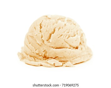 Scoop Of Coffee   Ice Cream Isolated On White Background