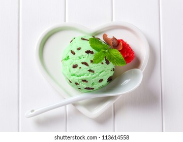 Scoop Of Mint Chocolate Chip Ice Cream
