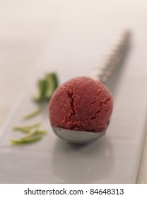 Scoop Of Strawberry And Elderflower Sorbet