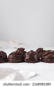 Scoops Of Double Chocolate Chip Cookie Dough, Edible Cookie Dough, Raw Cookie, Scoops Of Dark Chocolate Ice Cream