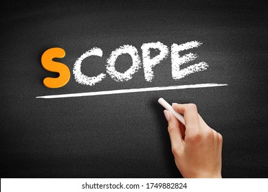 Scope Text On Blackboard, Concept Background