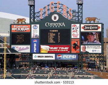 Scoreboard At Comerica Park