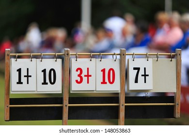 Scoreboard At A Lawn Bowls Tournament